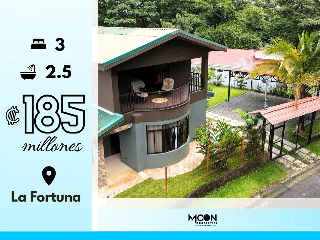 Preciosa casa de 3 dormitorios - 3km del parque central de La Fortuna
