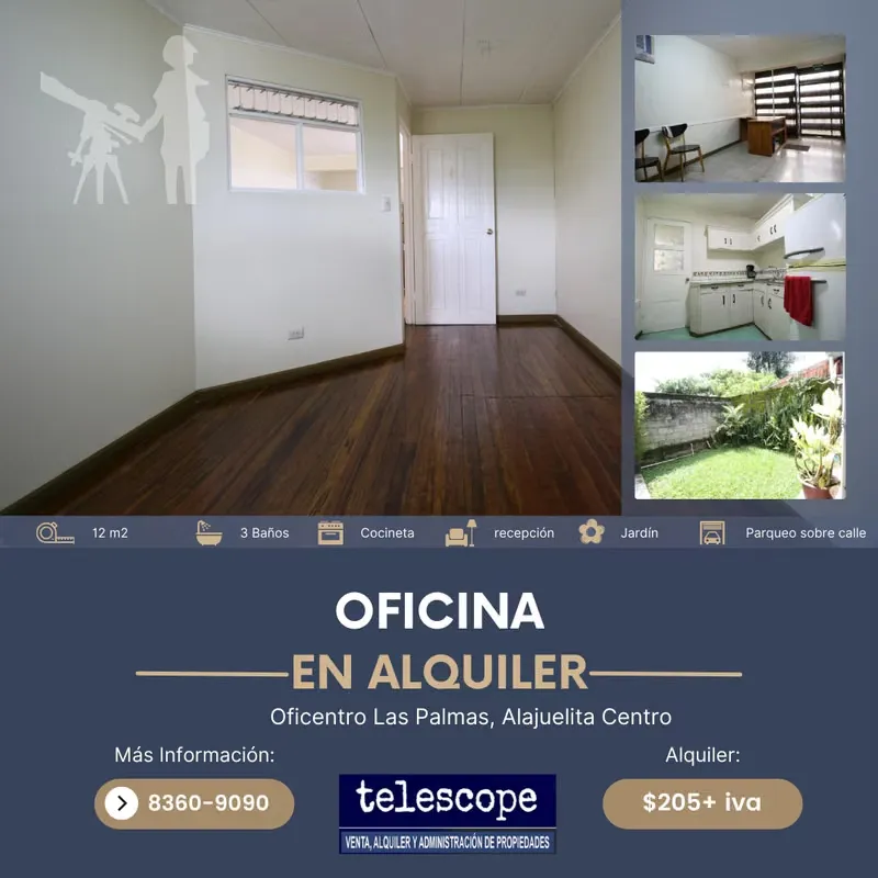 Complejo con 8 oficinas en el Centro de Alajuelita, cuenta cocineta equipada, zona de recepción, baños con adaptación según ley ...