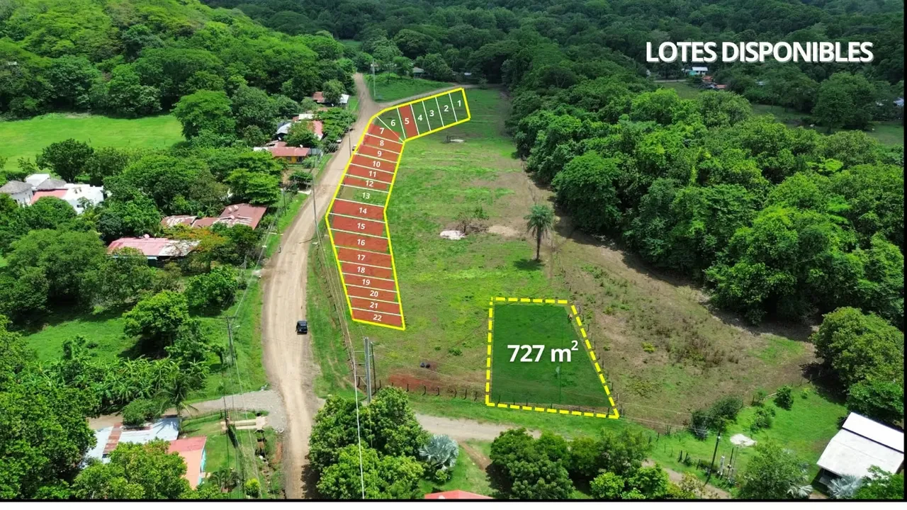 Lot sale 727m2 15 minutes from Playa Potrero.