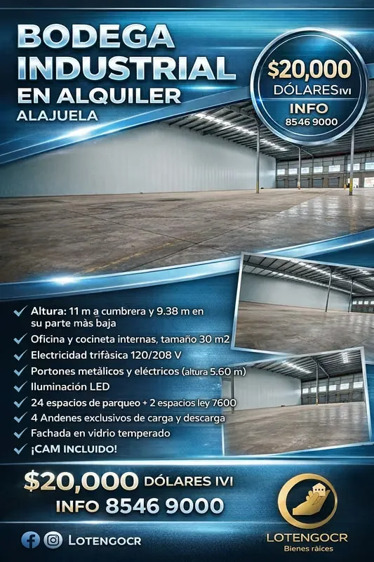 WIREHOUSE FOR RENT 2500M2 TRIFASICO