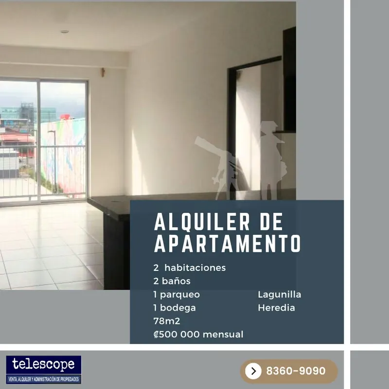 Alquiler de Apartamento 2 Habitaciones - Lagunilla de Heredia