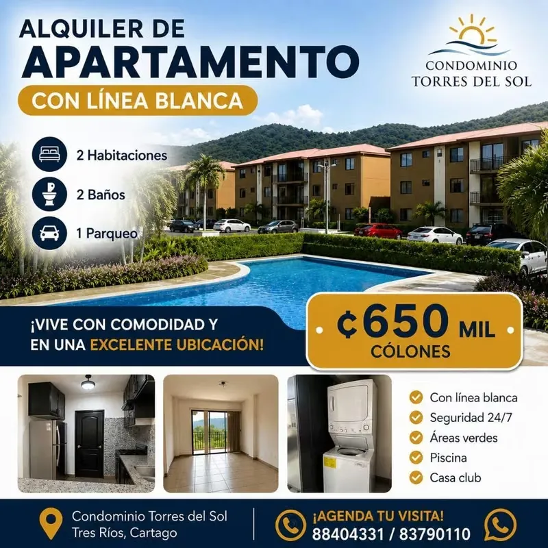 Precioso apartamento semiamueblado en Tres Rios
