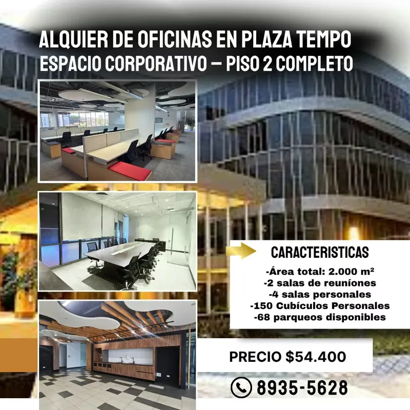 Oficinas en Alquiler – Piso Completo en Plaza TEMPO, Escazú-2