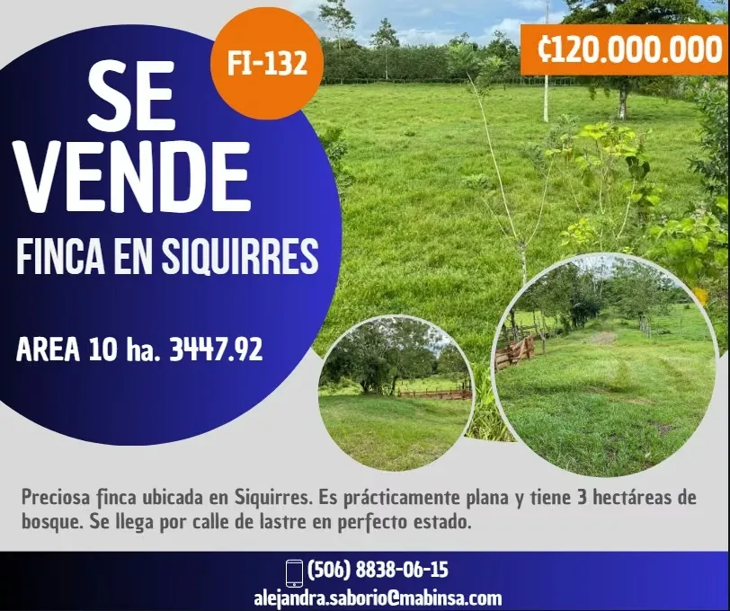 Tipo de finca (agrícola, recreo etc.): agrícola, ganadera
