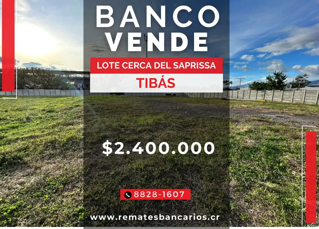 Lot for sale in Tibás, diagonally across from the Ricardo Saprissa Stadium, Auction