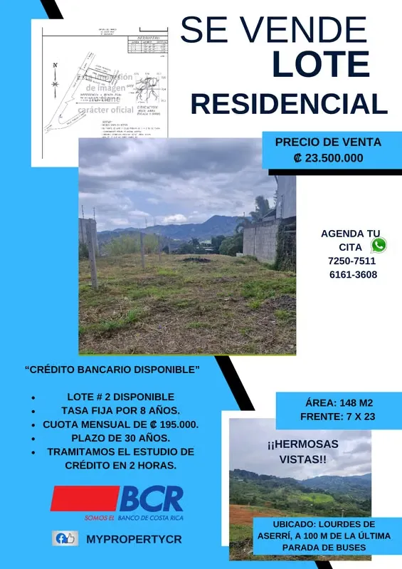 Se vende hermoso lote con gran vista